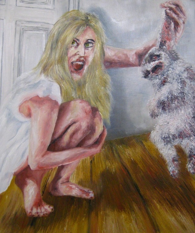 2009-Malerei-Angst-4-Hase-Maedchen-Luisa-Pohlmann-Kunst-Berlin