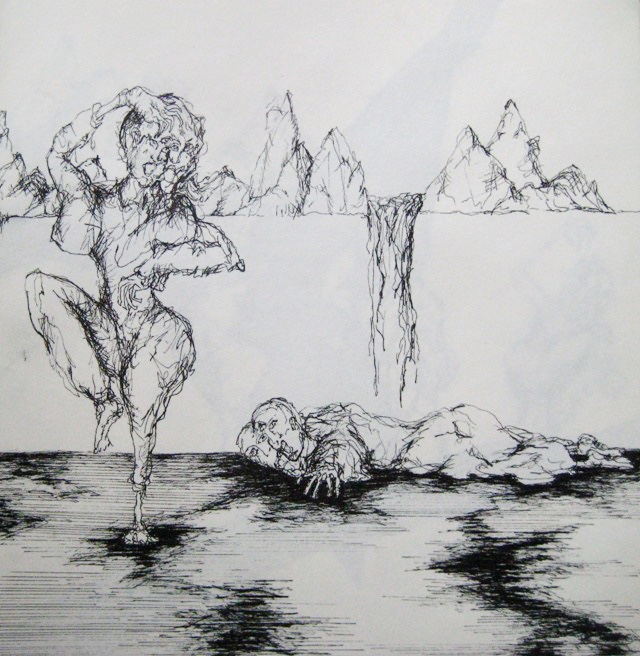 2009-Zeichnung-Angst-28-Fallen-Tanz-Wasserfall-Luisa-Pohlmann-Kunst-Berlin
