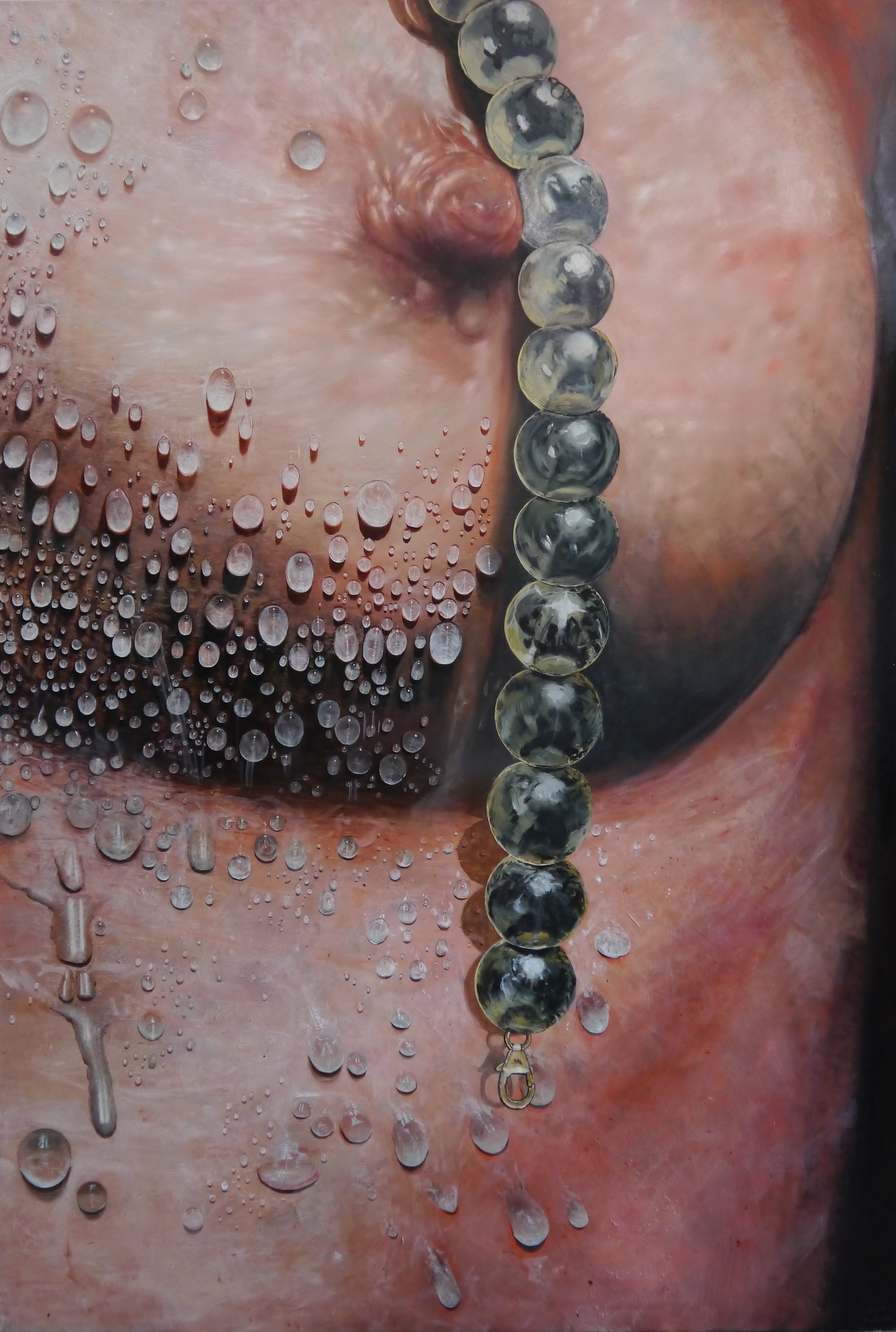Painting malerei art Kunst brust brustwarze regentropfen rainsdrops drops water tear wet